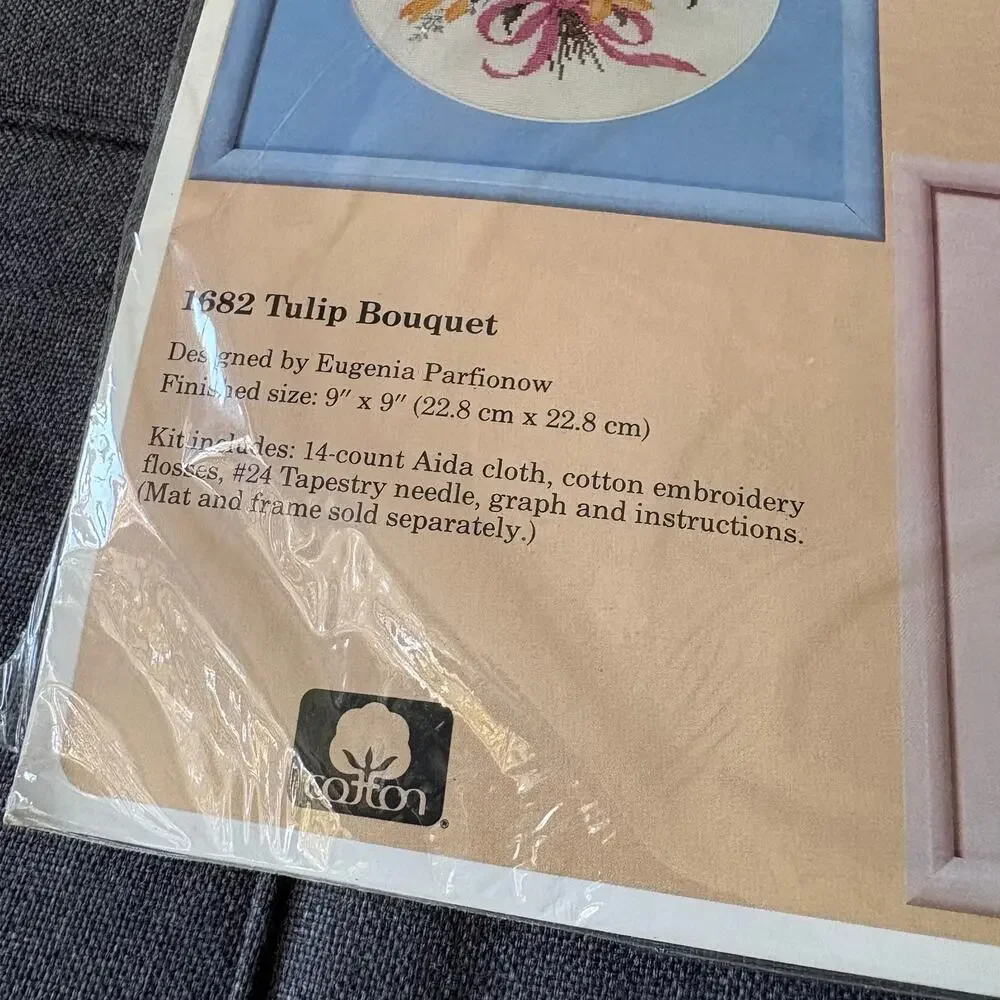 Tulip Bouquet Vintage Counted Cross Stitch Kit by The Creative Circle - 1989